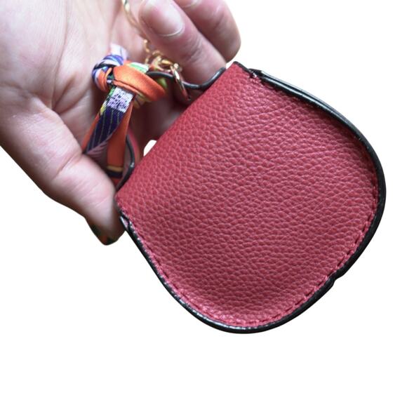 Bag Keychain Bag Charm Change Pouch Coin Purse Push Lock Clasp Red - Picture 4 of 7